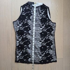 Black Lace Sleeveless Top